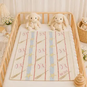 Personalized baby name baseball Pastel Star Stripes Velveteen Plush Blanket | Nursery, Soft Throw, baby gift, baby shower gift, toddler