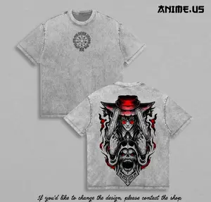Alucard Hellsing Ultimate Vampire Hunter Vintage Washed Anime Shirt Heavyweight Cotton Oversized Gothic Horror Graphic Tee Streetwear Unisex
