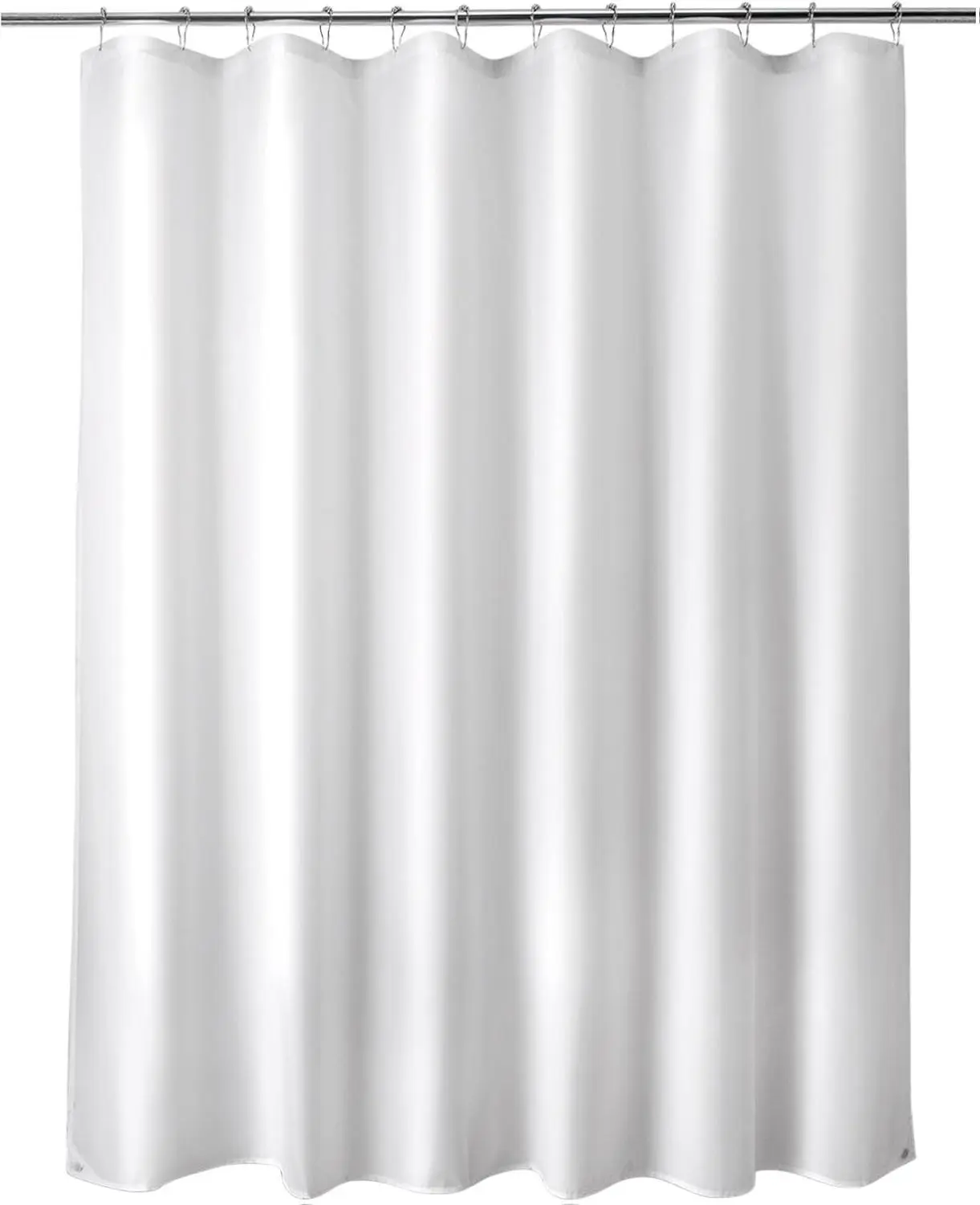Waterproof Washable Soft Fabric Shower Curtain Liner, 70x72 Inches Traditional Adjustable Set with Magnets, Lightweight Cloth Bathroom Accessory