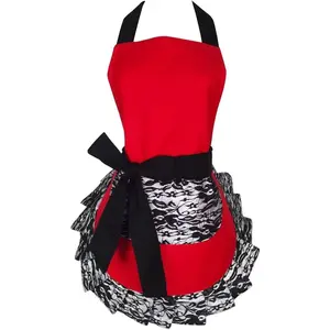 Apron with Pocket, Fun Retro Sexy Cooking Pinup Aprons for Women Girls