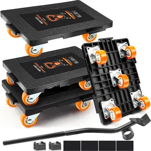 Furniture Lifter Movers Tool Set, 360° Rotation Furniture Dolly Heavy Duty, Furniture Movers with 5 Wheels, Maximum Load 1200 Lbs, for Moving Heavy Furniture, Refrigerator, Sofa (4 Pack)