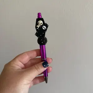 Purple Mummy Silicone Beaded Pen