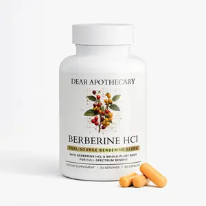 Dear Apothecary Berberine HCl Capsules - 1200mg Dual Source Blend for Blood Sugar & Metabolism Support - Vegan, Non-GMO, 60 Capsules - Healthcare