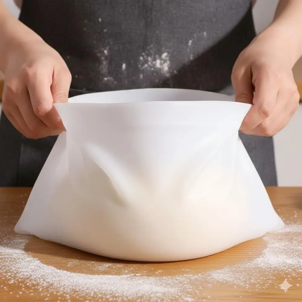 One-Piece Non-Stick Dough Bag: Heat-Resistant, Seamless Design for Proofing, Mixing & Chilling. Perfect for Home Kitchens & Bakeries. Easy to Clean, Commercial-Grade Dough Mixing Tool, Nonstick Baking Tool