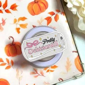 Witty Pretty Delusional Magnetic Phone Grip Main Character Energy Aesthetic Magsafe Kickstand, Trendy Sarcastic Self Care Gift For Her