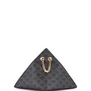 Pre-owned Celine Canvas Coated Shoulder Bags Pyramid Chain Shoulder Bag Triomphe Coated Canvas by Rebag
