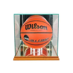 Perfect Cases  Rectangle Basketball Display Case- Walnut