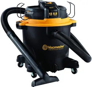 Vacmaster Professional VJH1211PF0201 12 Gallon Beast Series Wet/Dry Vac 5.5 HP 2-1/2" Hose Black Polypropylene Tank