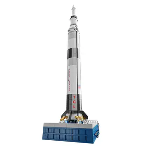 Space Series Rocket Model Building Blocks Toy, Transparent Space Rocket Model, Educational Assembly Bricks Toy, Birthday Gift, Rocket Model Kit