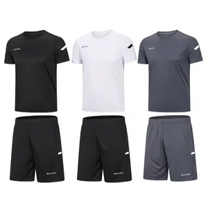3Pack Men's Workout Set Gym Clothes Active Shorts Shirt Set for Running Basketball Football and Daily Life,Size S-3XL BUYJYA