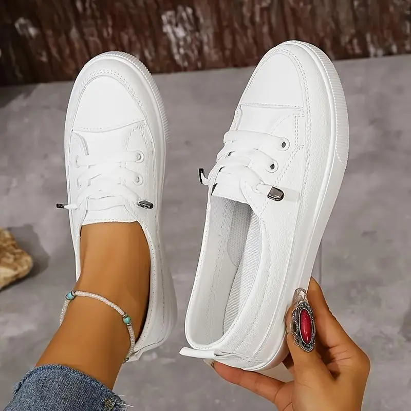 ComfortableWhiteSlip-OnSneakers-Ultra-ComfortableDesign,EasySlip-OnStyle,Low-ProfileTopforCasualLook,VersatileforVariousOccasions-DesignedSpecificallyforActiveWomen,PerfectAthleticFootwearRunnerClosedTrainerGirlRunningLace