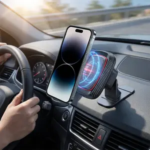 Strong Paste Car Magnetic Phone Bracket Square Solid Anti-Slip Mount for iPhone 16/15/14/13 Pro Max Plus Samsung S25 Vent Mount Stable like Mount Tai Universal Smartphone Holder for Car