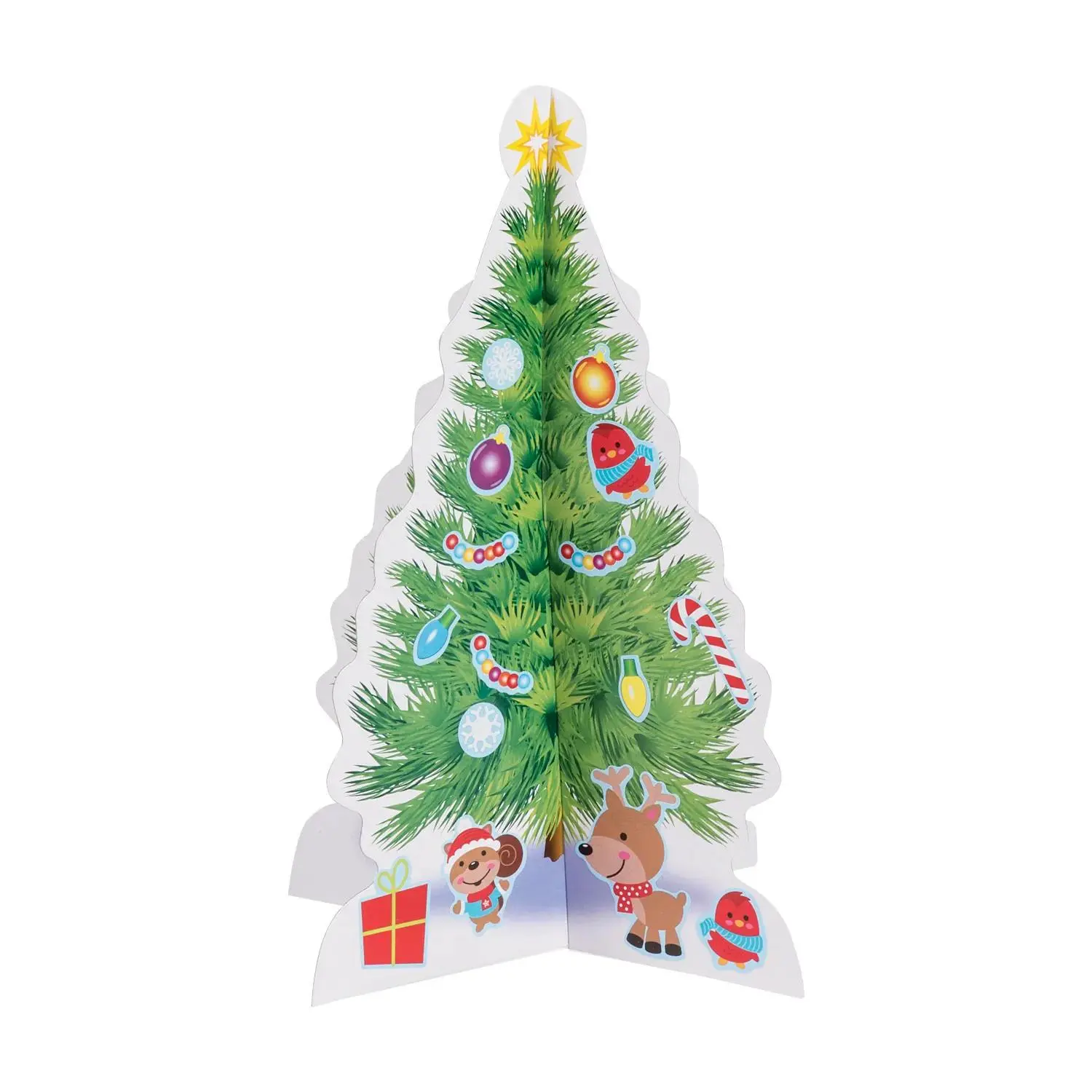 3D Christmas Tree Sticker Scenes - 12 Pc., Ornaments, Multicolor