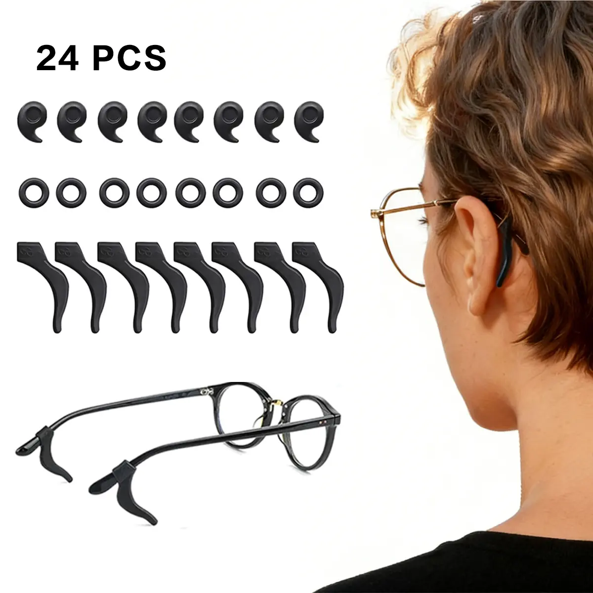 Glasses Anti-slip Ear Grip Set, Glasses Grips, Glasses Accessories for Women & Men, Glasses Accessories for Daily Use, Eyeglass Holder Ear Grip