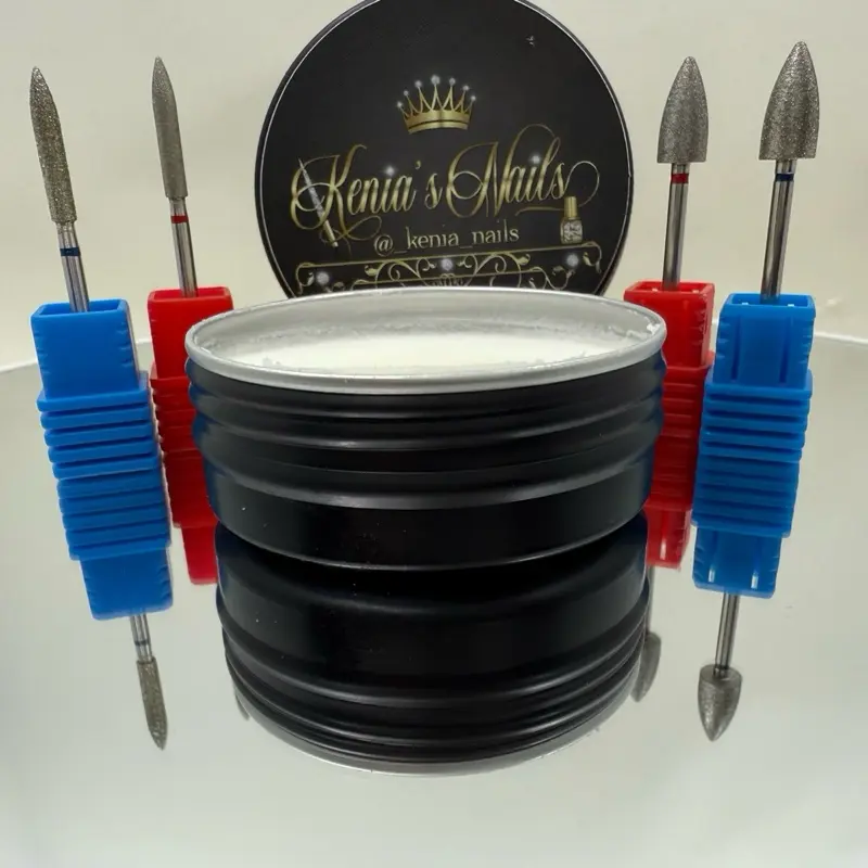 Kenia's Nails Cuticle Wax & Nails Bits with Blue and Red Handles for Nail Care Products