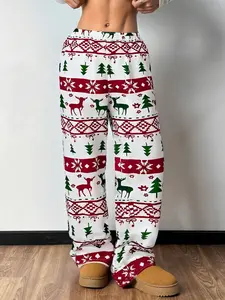 Unisex Christmas Theme Home Pants, Suitable for All Seasons, Casual Wear Both Inside and Outside, Comfortable and Stylish