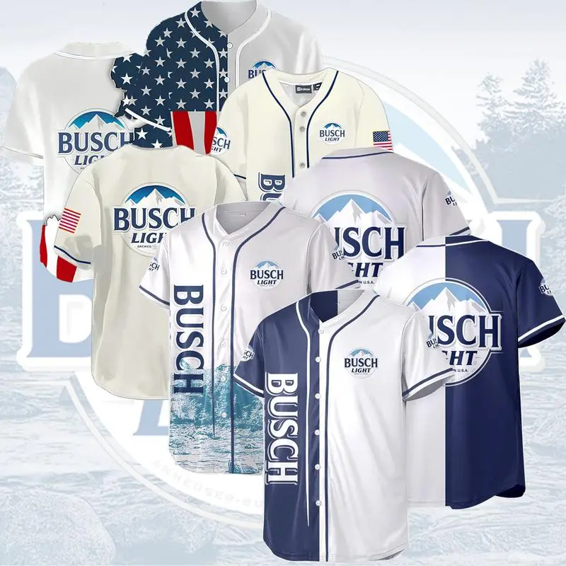 Personalized Busch Light Beer Baseball Jersey, Multiple Colors Unisex Baseball Jersey Busch Light Trendy Jerseys Shirt, Menswear Party Custom Name