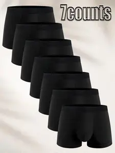 7 pcs men's printed charging fashion pattern boxer underwear, Soft - lightweight and elastic waistband, Suitable for casual wear at home, fashionable prints, Four season matching, innovative men's flat underwear.