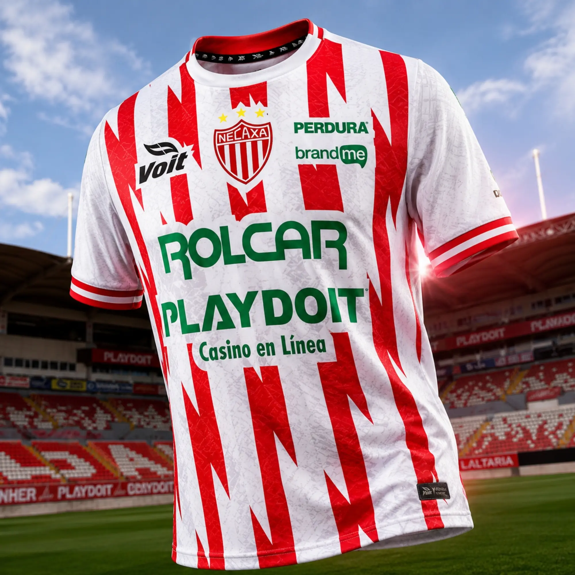 Necaxa 2026/27 Home Soccer Jersey, White Red Liga MX Football Shirt, Quick-Dry Short Sleeve Fan Gear, Mexico Soccer Sports Top