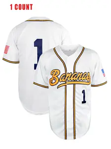 Men's Loose-Fit Quick-Dry Baseball Jersey, Embroidered Banana Design, Casual Outdoor Sports Shirt for All Seasons