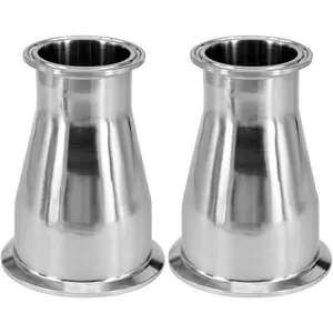 Tri Clamp Concentric Reducer 1.5" Tube OD to 2" Tube OD Clover Fittings Pack of 2