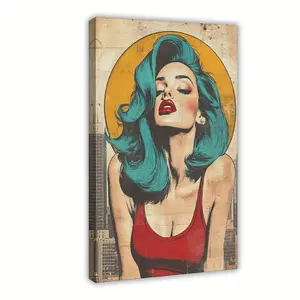 1pc Wooden Frame Pop_Art_Comic_Book_Style_2 Art Prints with Frames on The Walls of The Living Room Home Decoration Holiday Gifts Bathroom Bedroom Room Decoration