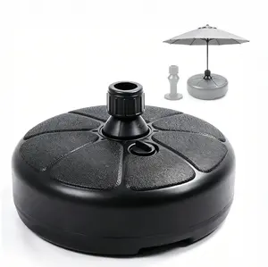 Anti-Wind Heavy-Duty HDPE Patio Umbrella Base, Fillable Round Parasol Stand with Reducer Adapter, Fits 1.41" Poles, Easy-Clean, for Outdoor Patios & Gardens(26lbs)