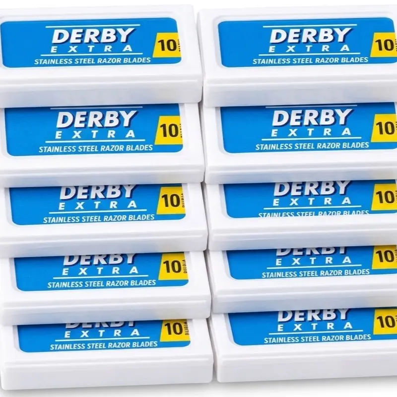 DERBY Extra Super Stainless Steel Double Edge Razor Blades, 100-Count