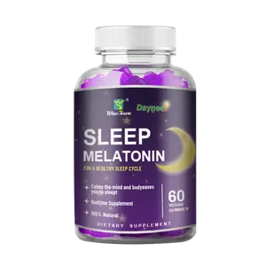 Daynee Sleep Melatonin Gummies 5mg - 6-in-1 Natural Sleep Aid with L-Theanine, Ashwagandha & Chamomile - Vegan, Strawberry Flavored Star Gummies - 60 Count Natural Sleep Gummies  -Sweet Strawberry Stars (Melatonin Free)