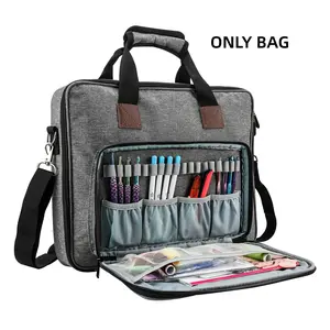 Cross Stitch & Embroidery Organizer Bag - Large Portable Project Storage , Travel Friendly Carrying Case for 11.2" Hoops, Threads, Supplies (Purple)