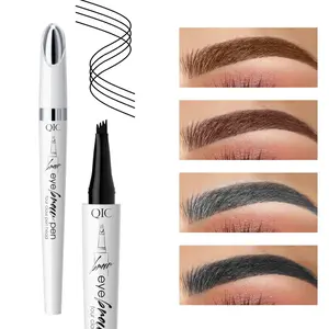 4-tip Liquid Eyebrow Pen, Waterproof Long Lasting Eyebrow Pencil, High Pigmented Brow Shading & Filling Pencil, Makeup Tool Easy To Apply