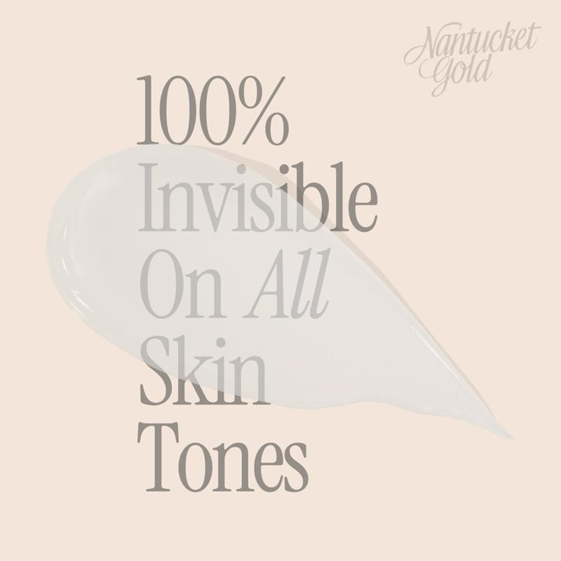 Nantucket Gold 100% Invisible Daily Facial Moisturizer with SPF 40 + Hyaluronic Acid + Vitamin C, Weightless, Scentless, Primer - For All Skin Skin Tones - 1.7 fl oz Hydrating Skincare
