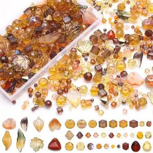 Crystal Glass Beads Set, Bead Mix, Multicolor Gradient DIY Jewelry Making Supplies, Petal Design for Bracelet Accessories, Craft Kit