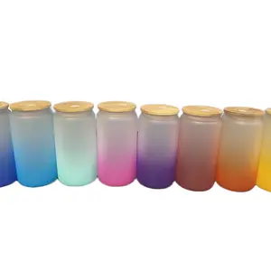 16oz frosted ombré glass can cups