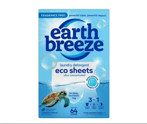Earth Breeze Laundry Detergent Sheets, Fragrance-Free Eco Sheets, 32 Count, 64 Loads
