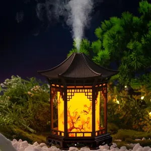 Chinese Mini Humidifier with Night Light, Portable USB Cold/dry Mist Air Humidifier, Traditional Pagoda/turtle Shell Design, Quiet Operation, Fragrance Aroma Humidifier