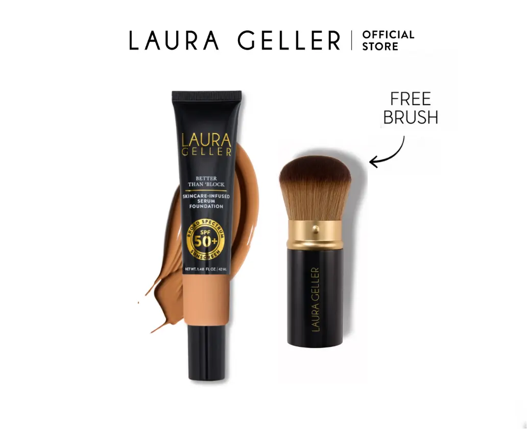 Laura Geller Better Than ‘Block Skincare-Infused Serum Foundation with Broad Spectrum SPF 50 + FREE Brush Laura Geller Better Than ‘Block Skincare-Infused Serum Foundation with Broad Spectrum SPF 50 + FREE Brush