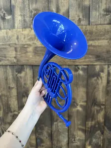 FanCornerCreations Blue French Horn (12 inch, fully 3D) Resin PopCulture Home Decor Scultpure
