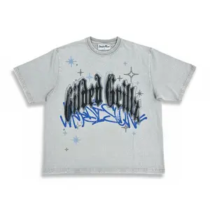 Smoke Rise 'Rhinestone Dystopia' Wide Crop Shirt (Grey) KT26S655