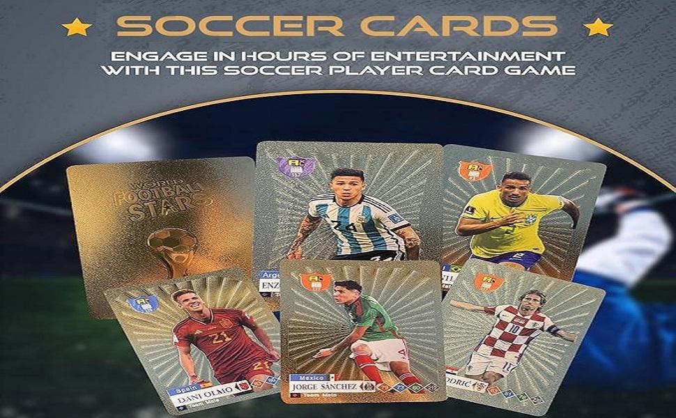 2026-27 Playing Soccer Cards |   55 Unique Cards for Soccer Players |   Unforgettable Moment for Friends, Siblings & Soccer Fans |   Printed on Premium Paper – Golden - Not Orignal