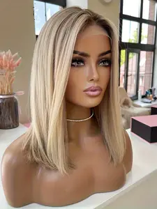 Women's Straight Hair Wig, Pre-Trimmed Baby Hairs Design, Daily Wear Lace Front Wig, Soft Gradient, Size 13x4 Human Hair