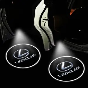 2/4pcs Lexus Wireless Welcome Laser Projection Lamp, Car Logo Projection Atmosphere Light, Car Ambient Lighting, Scratch-Resistant Durable, Car Decoration Accessories