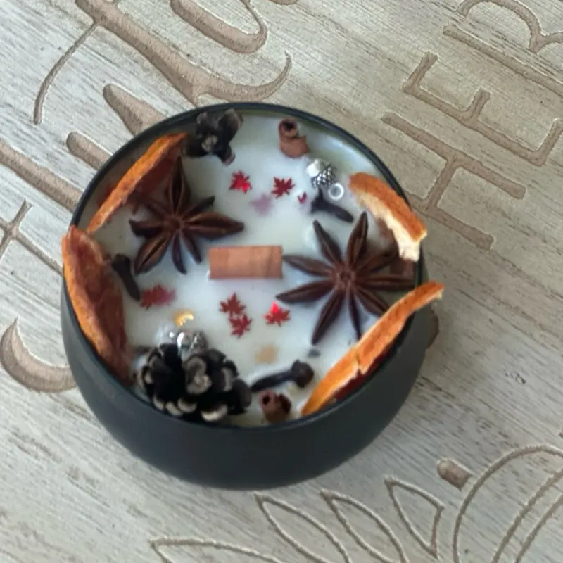 Fall Magic Candle  | Star Anise, Cinnamon & blood Orange Slice Soy Candle | Autumn Home Décor & Witchy Vibes