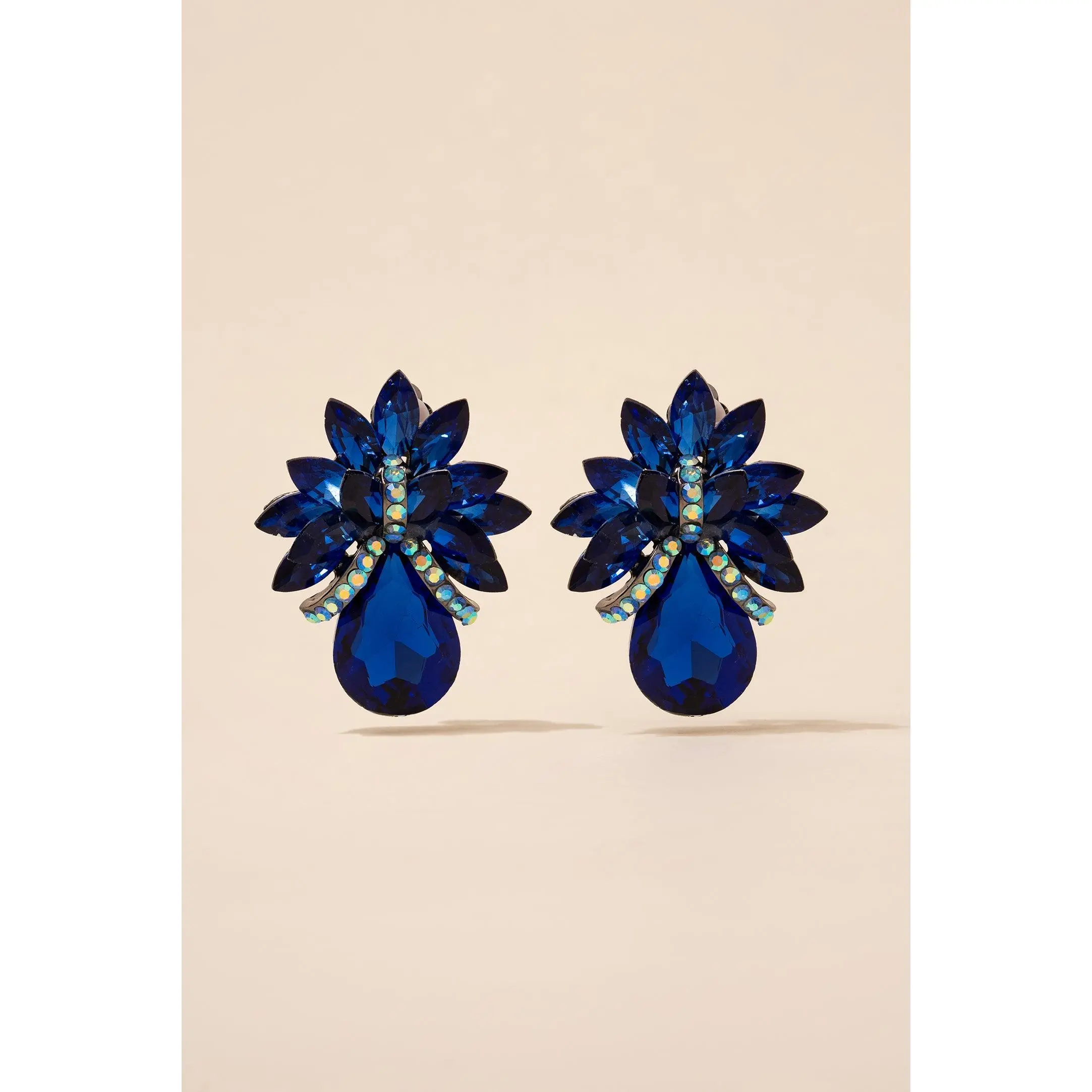Presley Statement Teardrop Stone Clip-on Earrings