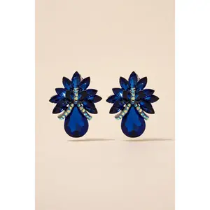 Presley Statement Teardrop Stone Clip-on Earrings