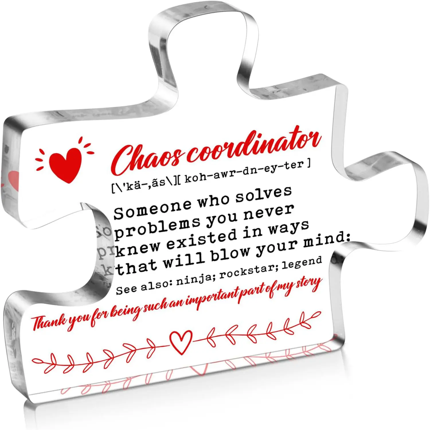 Chaos Coordinator Gifts Thank You Gifts for Women, Gifts for Office Staff Engraved Acrylic Desk Decor Sign, Employee Appreciation Gifts Christmas Farewell Gifts for Coworkers Boss Lady Teachers