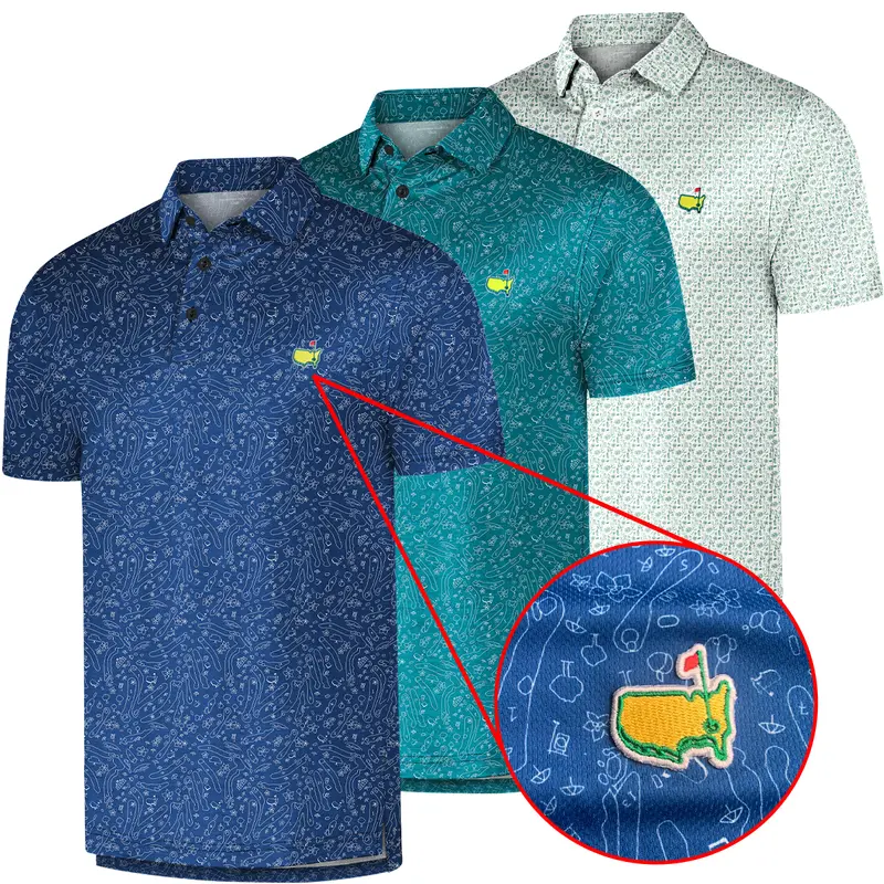 Mens Golf Polo Shirt – Short Sleeve, Moisture Wicking, Athletic Fit with Premium Embroidered Masters Golf Logo