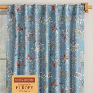 Maison d' Hermine Curtains for Living Room 100% Cotton Light Filtering Curtains for Windows with Rod and Loop Pockets Easter Decorations