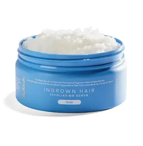 Bushbalm Ingrown Hair Exfoliating Scrub – Pre-Shave Sugar Scrub for Ingrown Hairs, Razor Bumps & Dry Skin – Gently Buffs & Soothes Sensitive Skin – Nude, 236ml