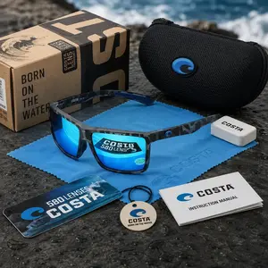 Costa Del Mar Tuna Alley Matte Black Frame/Grey Polarized Lenses 580P, COSTA Polarized Sunglasses Fashion Cycling Running Sun Glasses Unisex Outdoor Sport Polarized Goggles